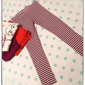 Gymboree purple and white striped leggings size 5T